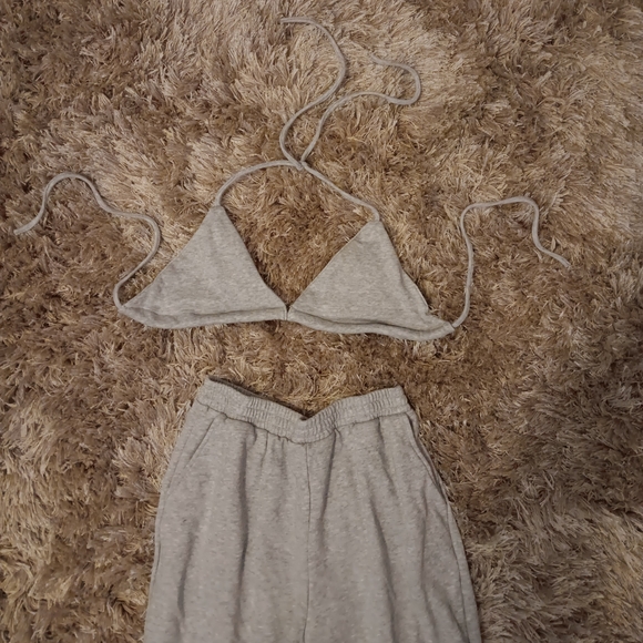 SHEIN Gray Halter Top and Sweatpants Set - Picture 2 of 3